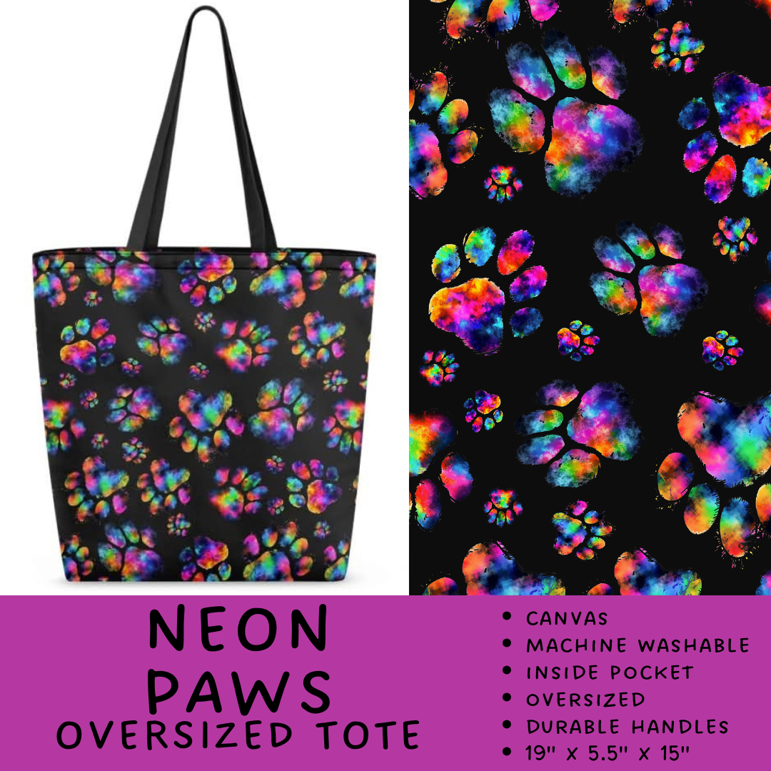 Batch #264 - Travel Collection - Closes 12/31 - ETA - Neon Paws Oversized Totes