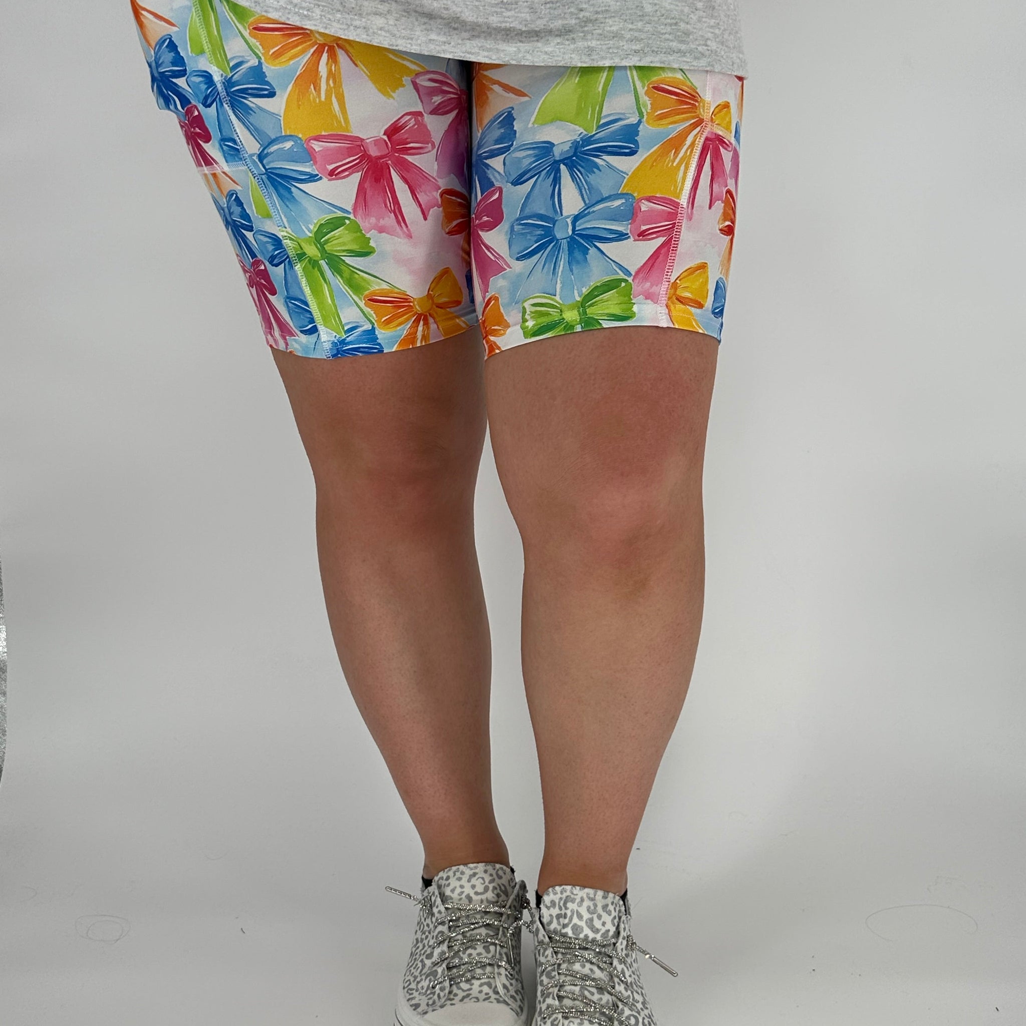 Rainbow Bow Biker Shorts w/ Pockets
