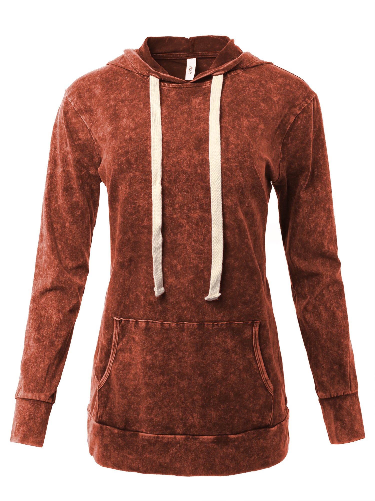 Acid Wash Drawstring Relaxed Pullover Hoodie Sweatshirts w/ Kangaroo Pocket