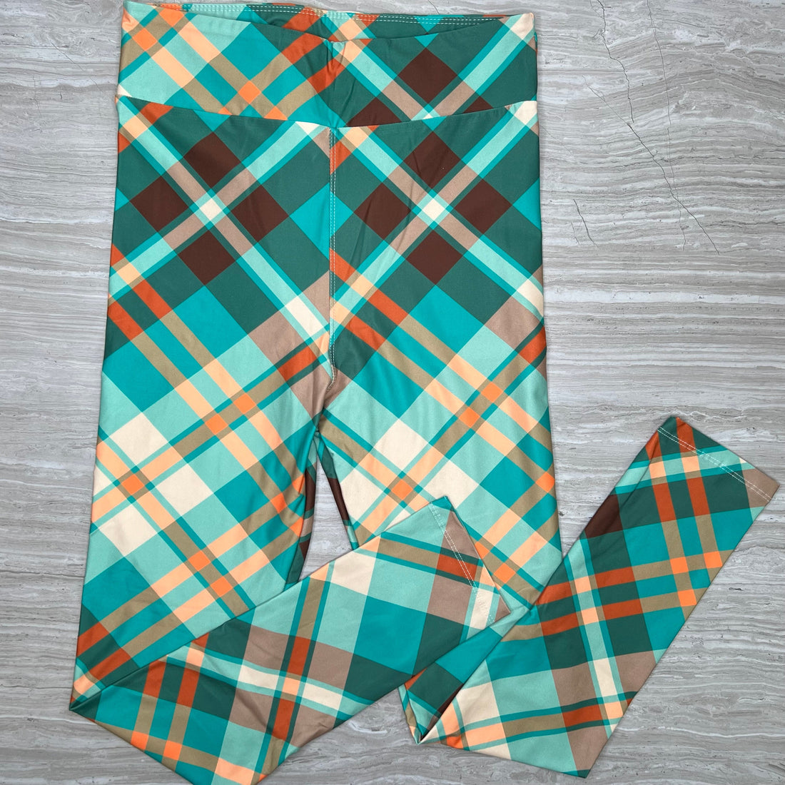 Retro 70's Color Plaid Print Leggings