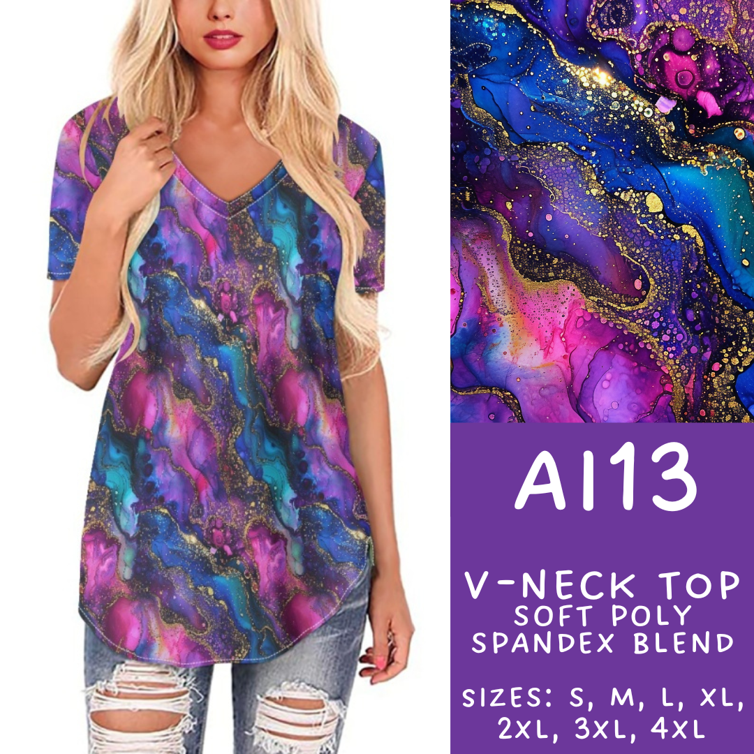 Batch #275 - Alcohol Ink - Closes 1/23 - ETA late March - AI13 V-Neck Tee