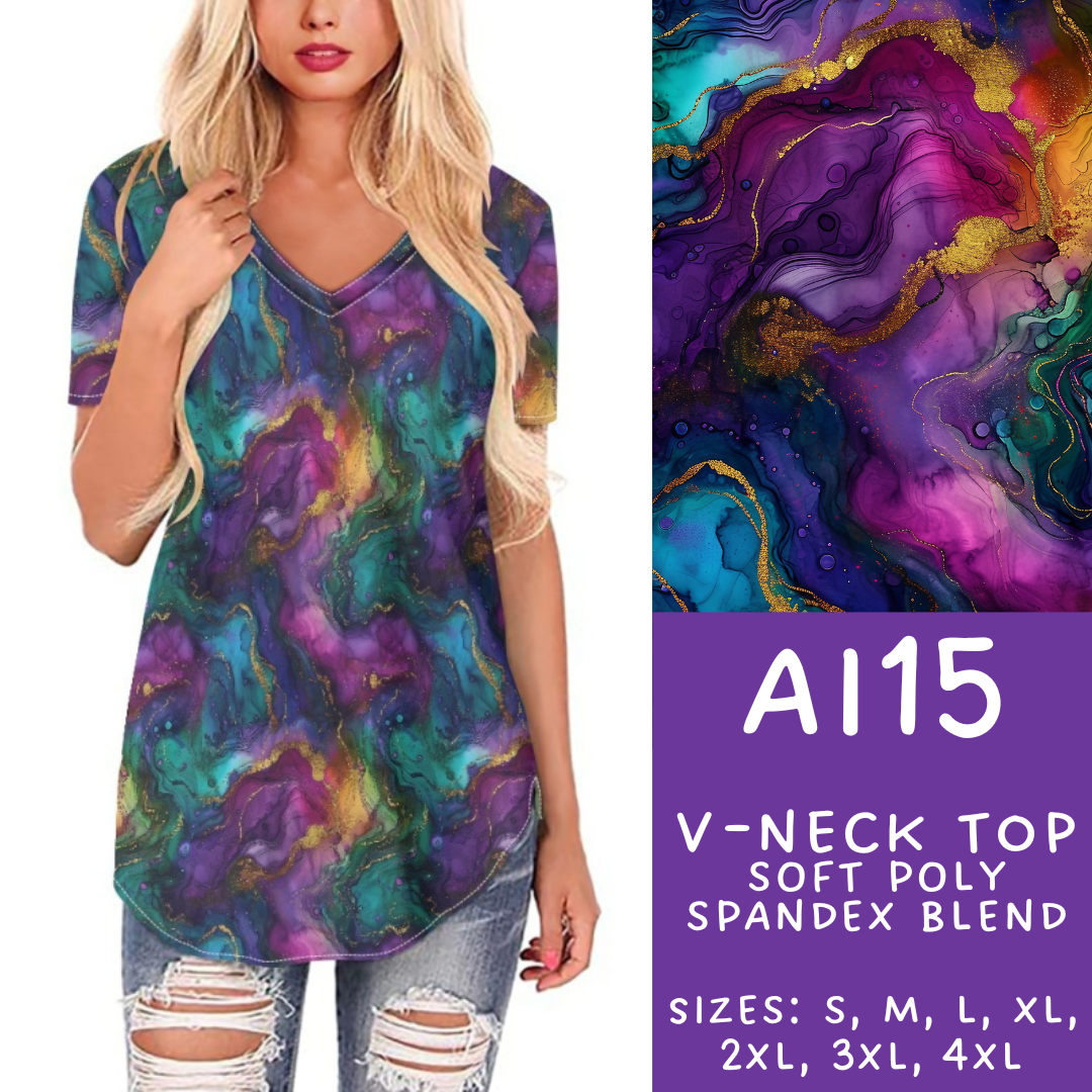 Batch #275 - Alcohol Ink - Closes 1/23 - ETA late March - AI15 V-Neck Tee