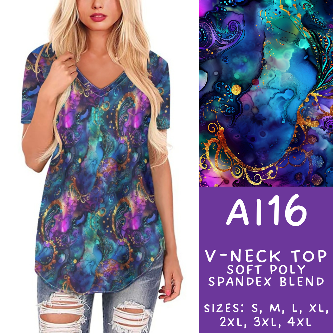 Batch #275 - Alcohol Ink - Closes 1/23 - ETA late March - AI16 V-Neck Tee