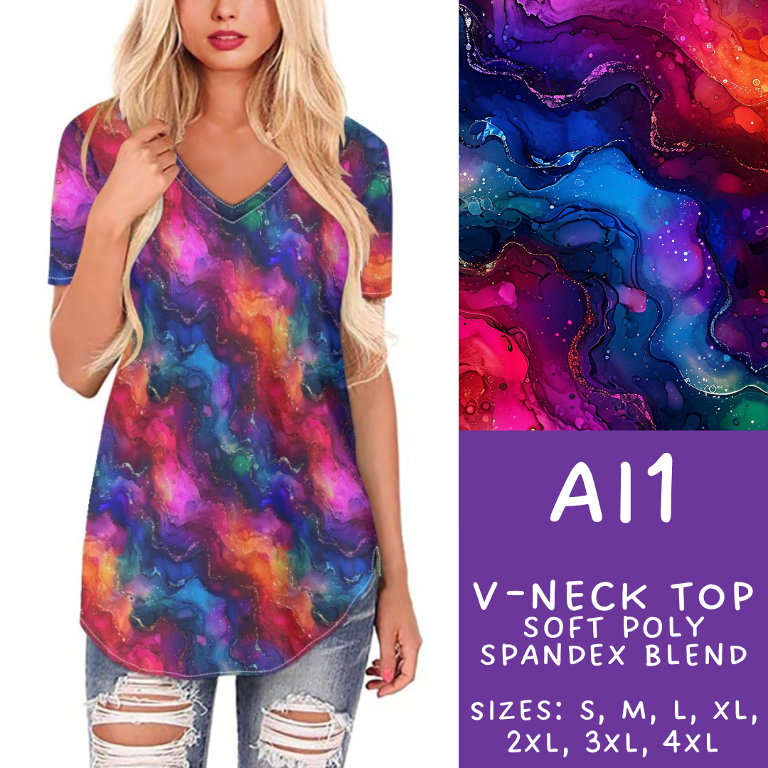 Batch #275 - Alcohol Ink - Closes 1/23 - ETA late March - AI1 V-Neck Tee