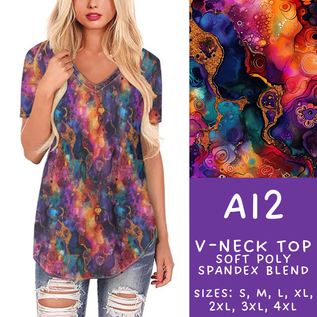 Batch #275 - Alcohol Ink - Closes 1/23 - ETA late March - AI2 V-Neck Tee