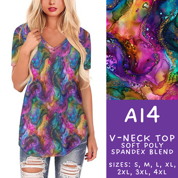 Batch #275 - Alcohol Ink - Closes 1/23 - ETA late March - AI4 V-Neck Tee