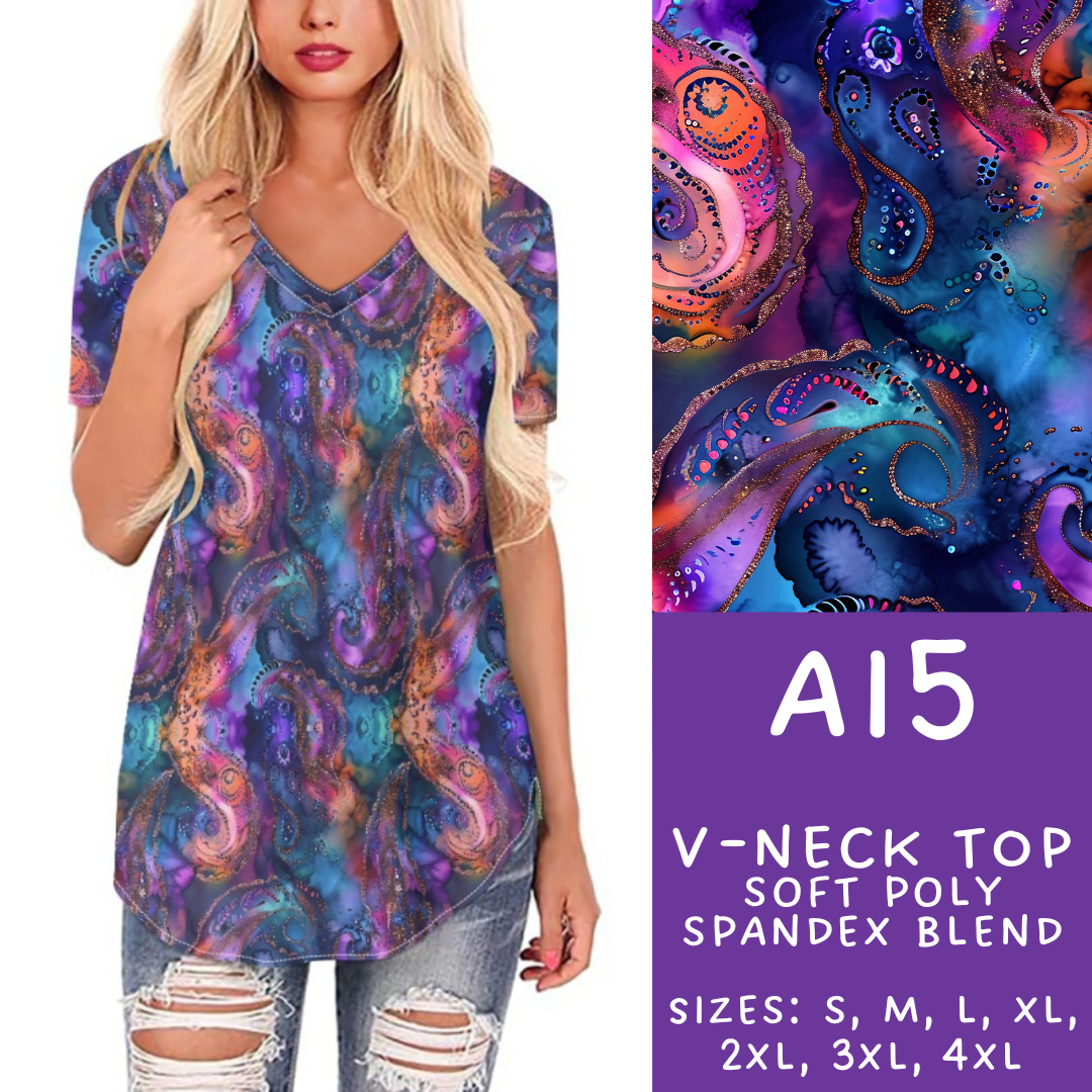 Batch #275 - Alcohol Ink - Closes 1/23 - ETA late March - AI5 V-Neck Tee