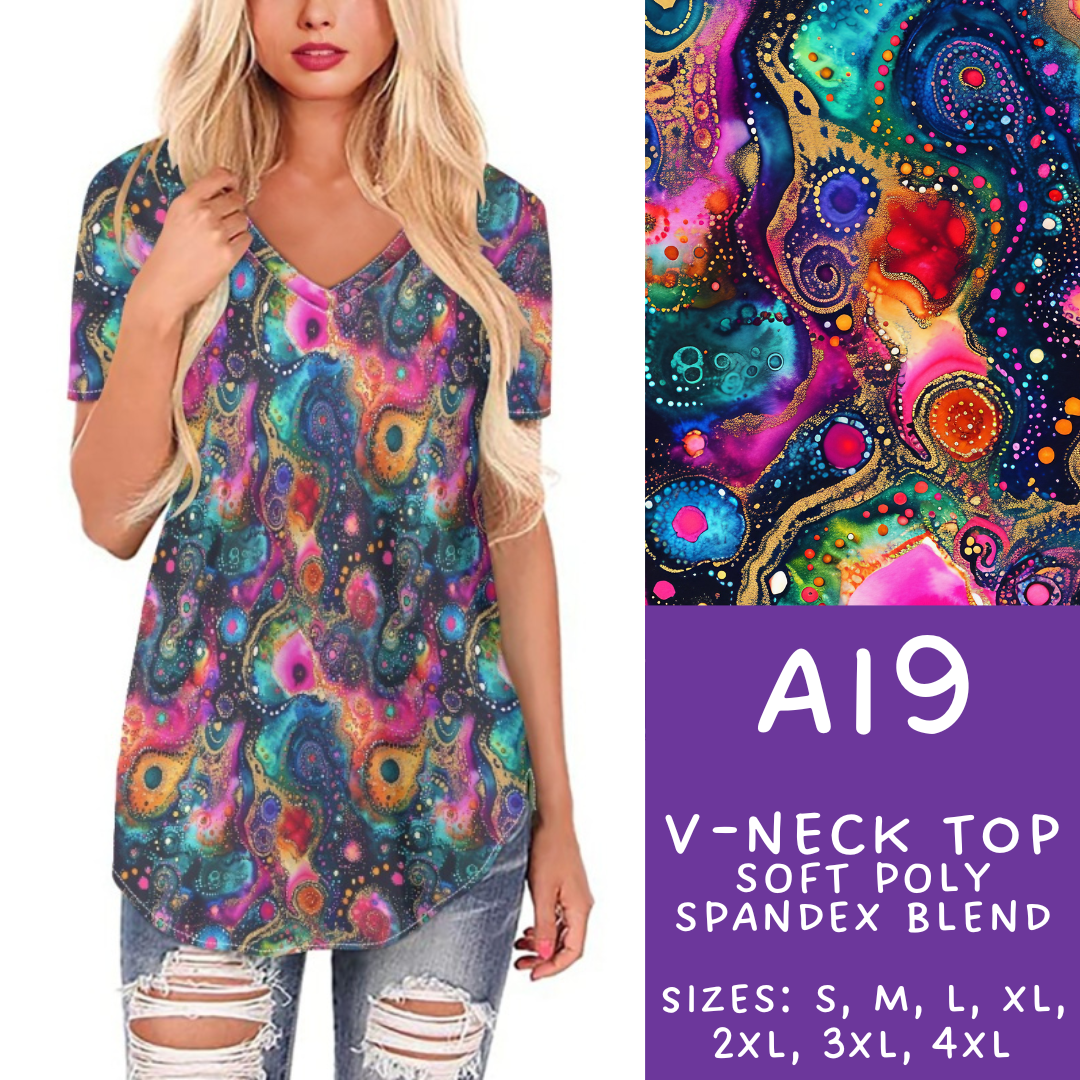 Batch #275 - Alcohol Ink - Closes 1/23 - ETA late March - AI9 V-Neck Tee