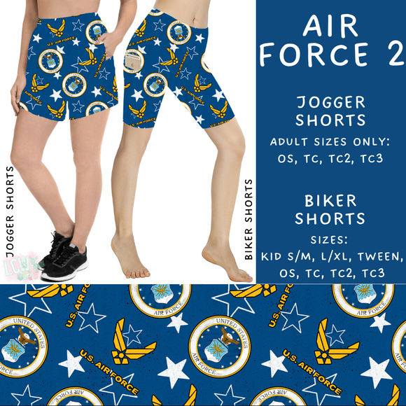 Ready to Ship - Air Force 2 Biker Shorts - OS