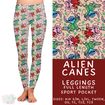 Batch #434 - Magical Christmas - Closes 10/22 - ETA early Dec - Alien Canes Full Length Leggings