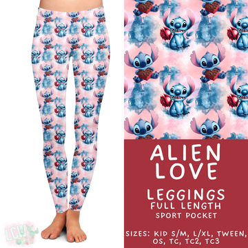 Batch #457 - Magical Character Love Collection - Closes 12/1 - ETA mid Jan - Alien Love Full Length Leggings