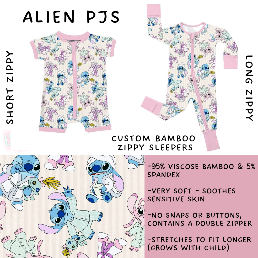 Ready to Ship - Alien PJs Long Zippy Sleeper - 2T & 3T