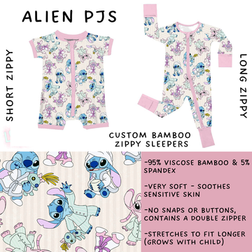 Ready to Ship - Alien PJs Long Zippy Sleeper - 2T & 3T