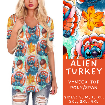 Batch #212 - Magical Fall Sets - Closes 10/8 - ETA mid Nov - Alien Turkey V-Neck Tee