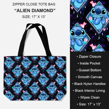 B195 - Preorder Alien Diamond Tote Bag (Closes 11/19. ETA: late Jan.)