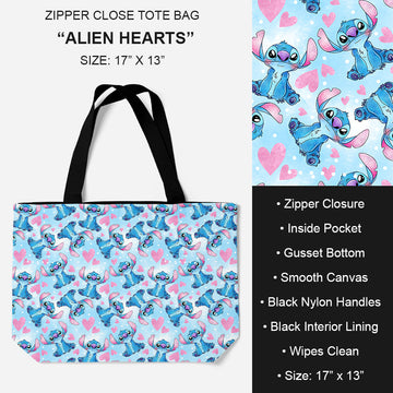 B195 - Preorder Alien Hearts Tote Bag (Closes 11/19. ETA: late Jan.)