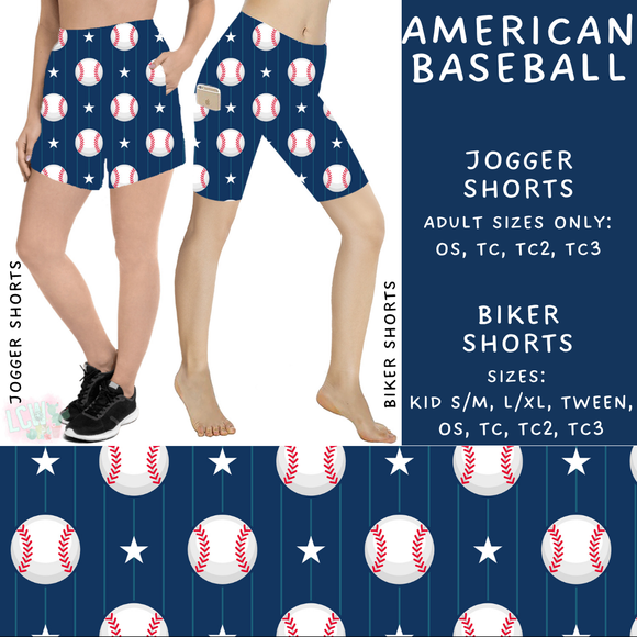 Ready to Ship - American Baseball Biker Shorts - TC