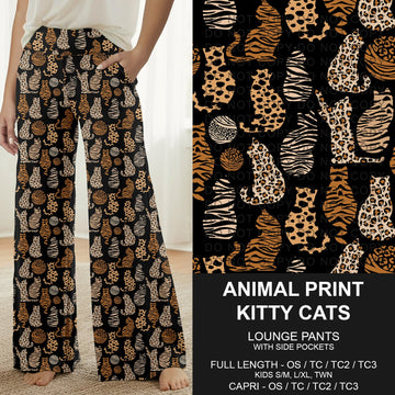 B316 - Preorder Animal Print Kitty Cats Lounge Pants (Closes 10/11. ETA: mid Dec.)