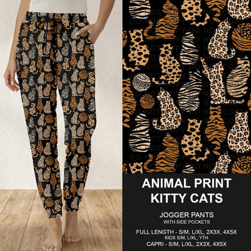B316 - Preorder Animal Print Kitty Cats Joggers (Closes 10/11. ETA: mid Dec.)