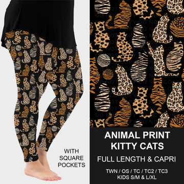 B316 - Preorder Animal Print Kitty Cats Leggings w/ Pockets (Closes 10/11. ETA: mid Dec.)
