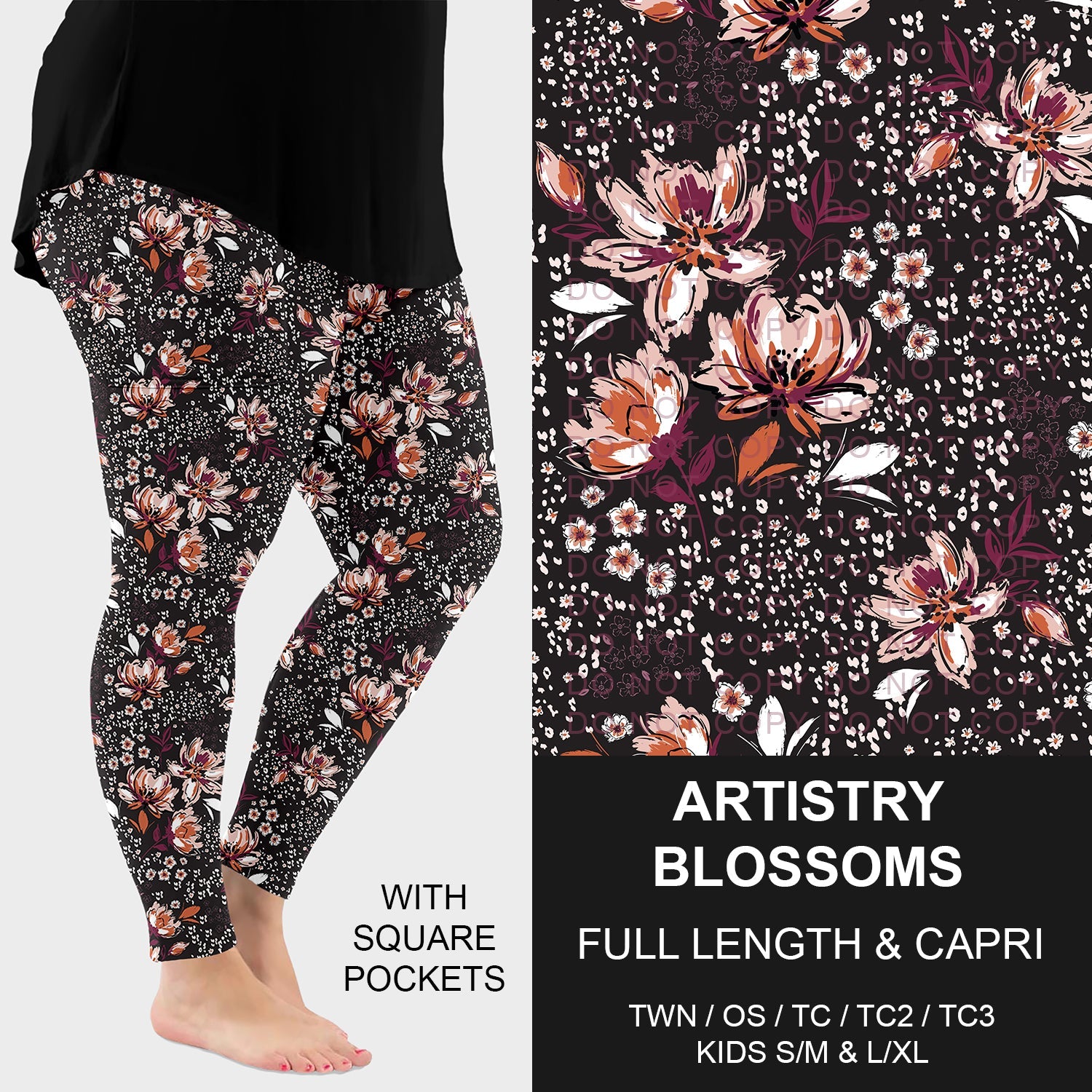 B264 - Preorder Artistry Blossom Leggings w/ Pockets (Closes 12/07. ETA: early Feb.)