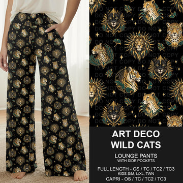 B320 - Preorder Art Deco Wild Cats Lounge Pants (Closes 11/08. ETA: mid Jan.)