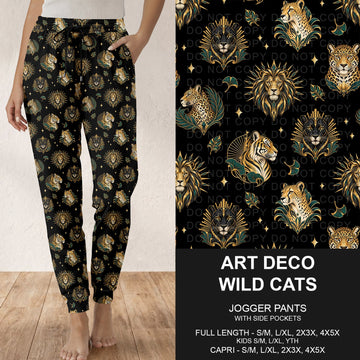 B320 - Preorder Art Deco Wild Cats Joggers (Closes 11/08. ETA: mid Jan.)