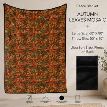 B304 - Pre-Order Autumn Leaves Mosaic Fleece Blanket (Closes 7/31. ETA: early Oct)