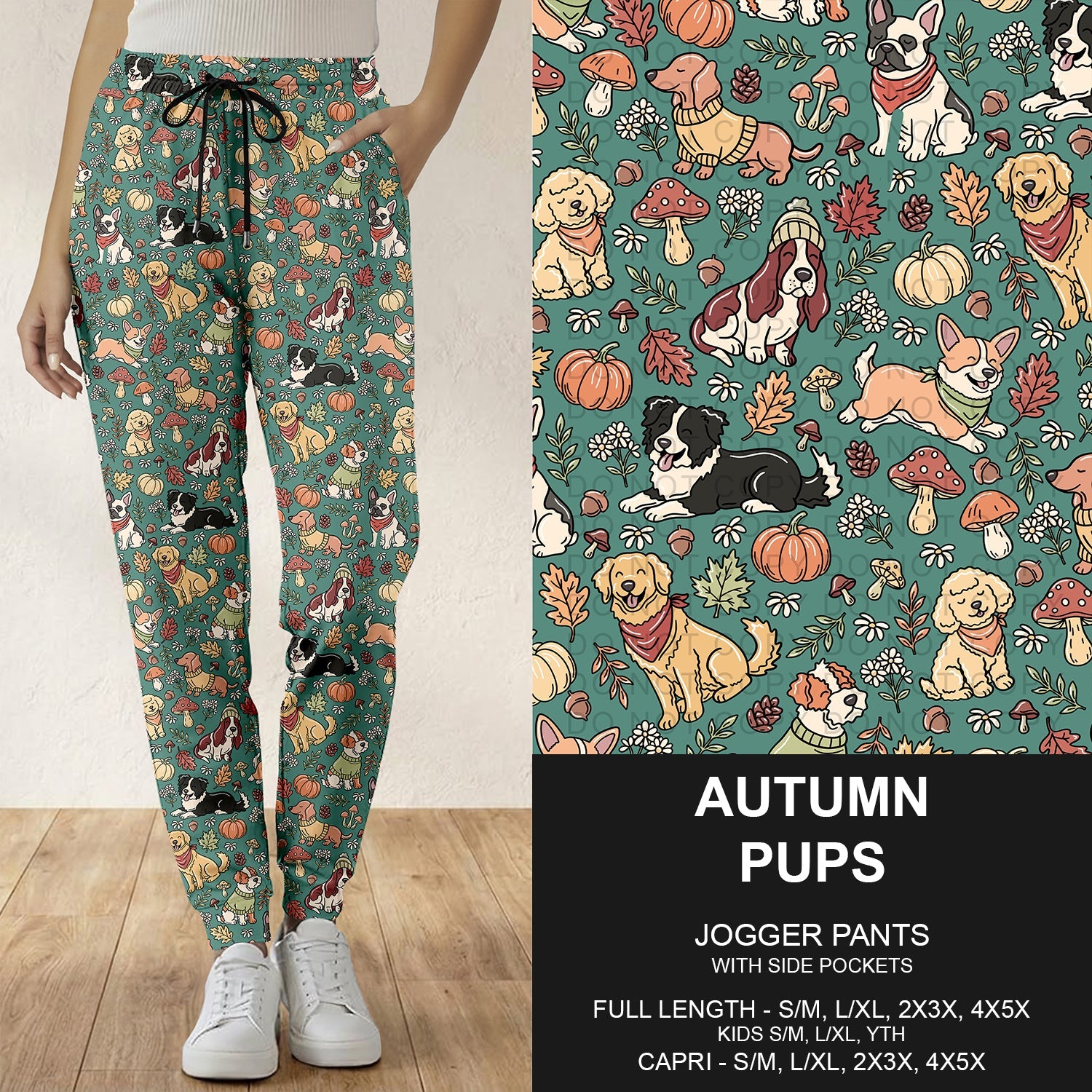 B308 - Preorder Autumn Pups Joggers (Closes 8/16. ETA: late Oct.)