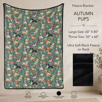 B304 - Pre-Order Autumn Pups Fleece Blanket (Closes 7/31. ETA: early Oct)