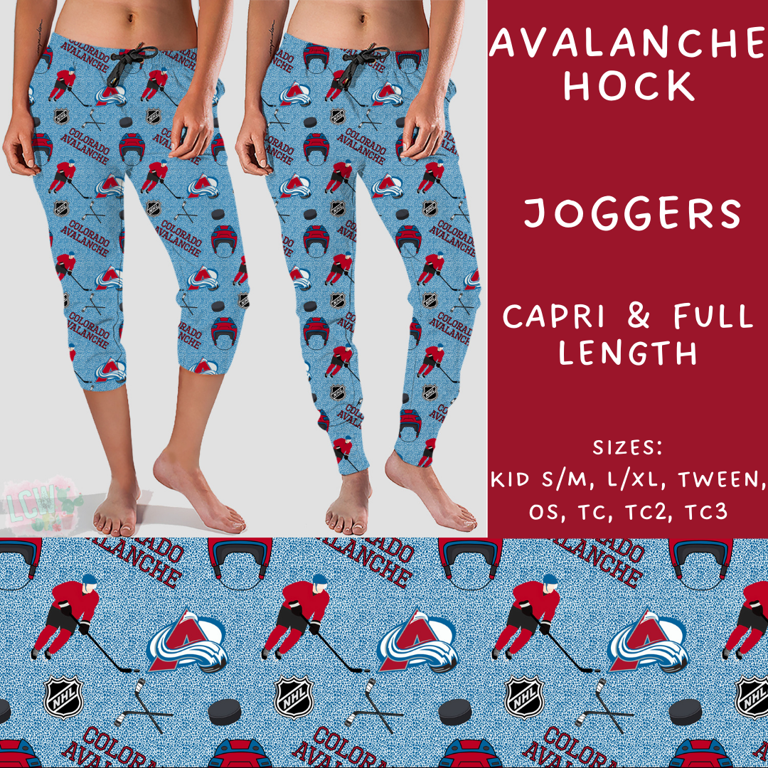 Batch #243 - Hockey - Closes 11/25 - ETA mid Jan - Avalanche Hock Full and Capri Length Joggers