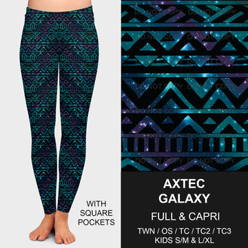 B206 - Preorder Aztec Galaxy Leggings w/ Pockets (Closes 1/19. ETA: mid April)