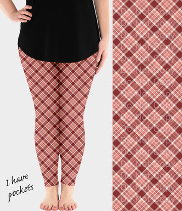 RTS - Apple Pie Plaid Leggings w/ Pockets