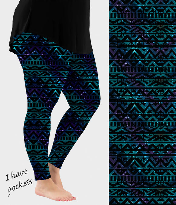 RTS - Aztec Galaxy Leggings w/ Pockets