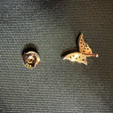 Micro Butterfly Necklace & Earring .925 Gold Plated CZ – 7 Colors – 16"+1.5" .925 Sterling Silver