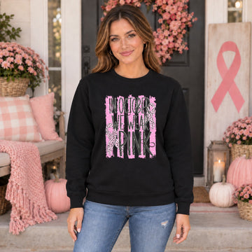In October We Wear Pink Stripe Sweatshirt
