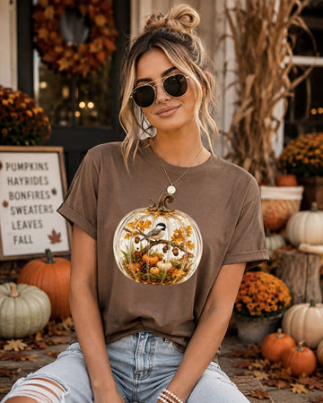 Cozy Pumpkin Bird Tshirt