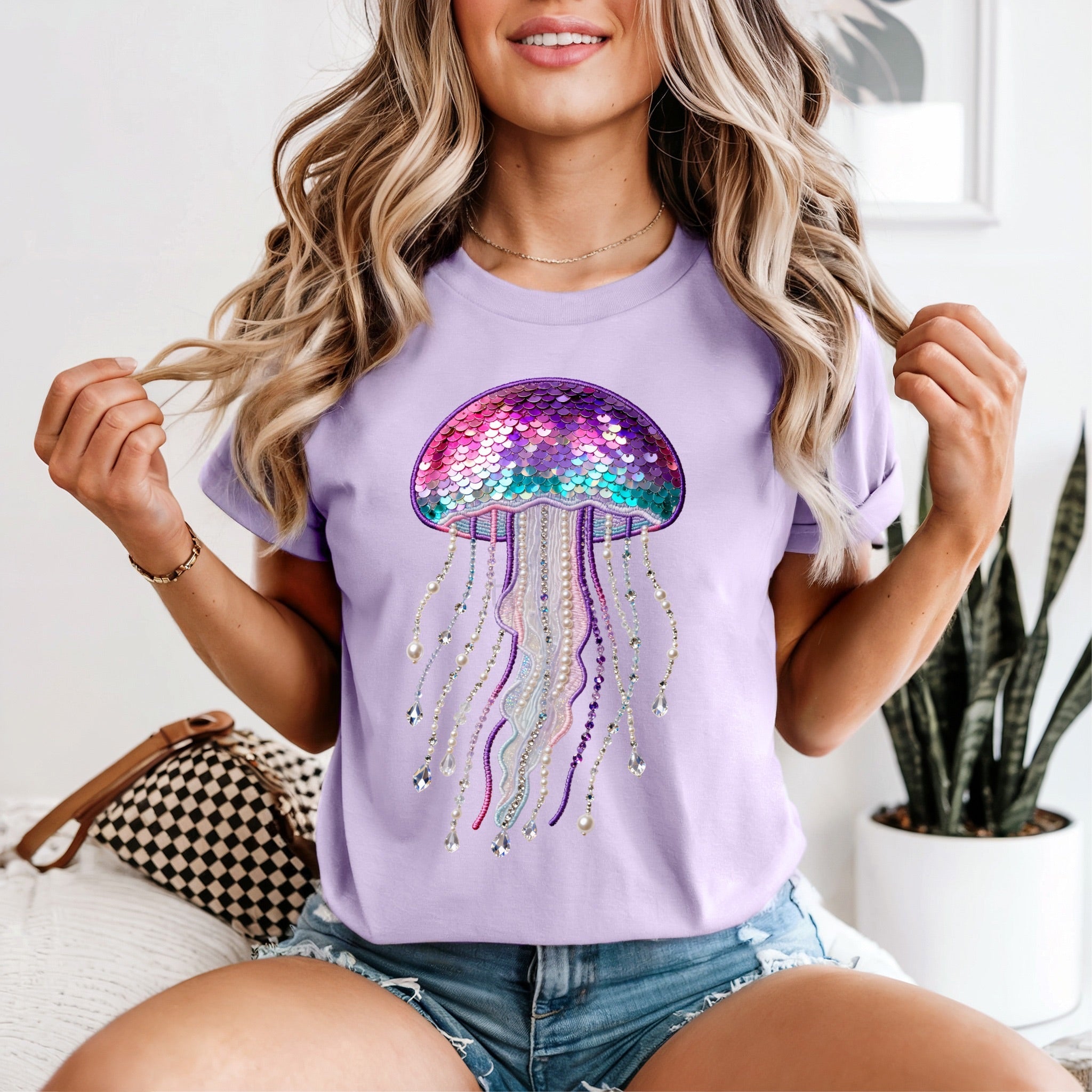 Sequin Jelly Fish Tshirt
