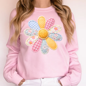 Quilted Flower Sweatshirt