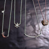 925 Sterling Silver CZ Necklaces – Star Moon, Snowflake, Heart, Infinity Bar