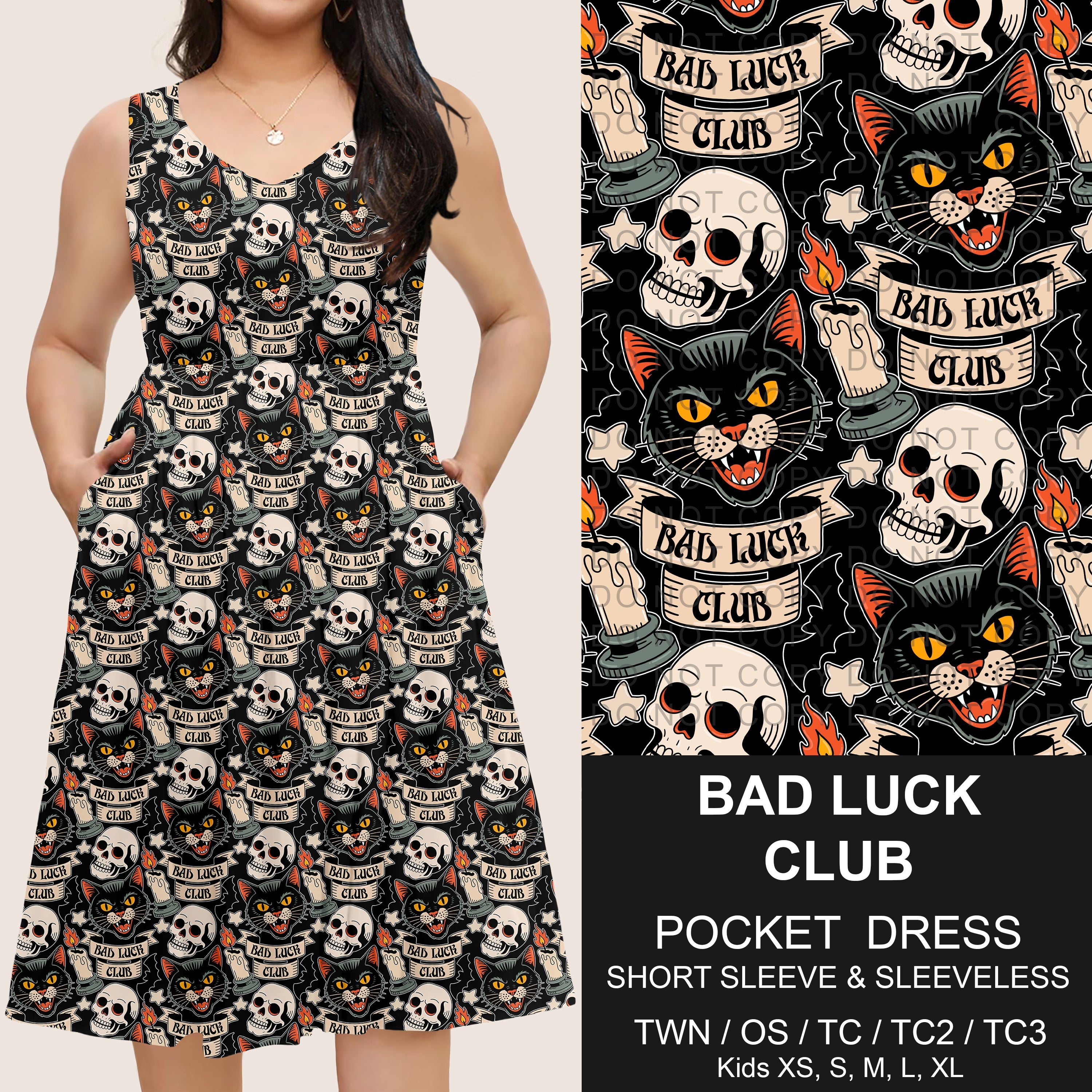 B302 - Preorder Bad Luck Club Pocket Dress (Closes 7/24. ETA: early Oct.)