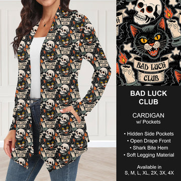 B295 - Preorder Bad Luck Club Cardigan w/ Pockets (Closes 6/14. ETA: late Aug.)