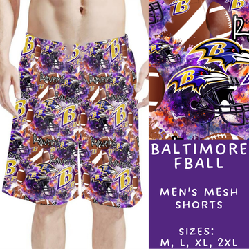 Batch #211 - Men's Shorts - Closes 10/7 - ETA mid/late Nov - Baltimore Fball Men's Shorts