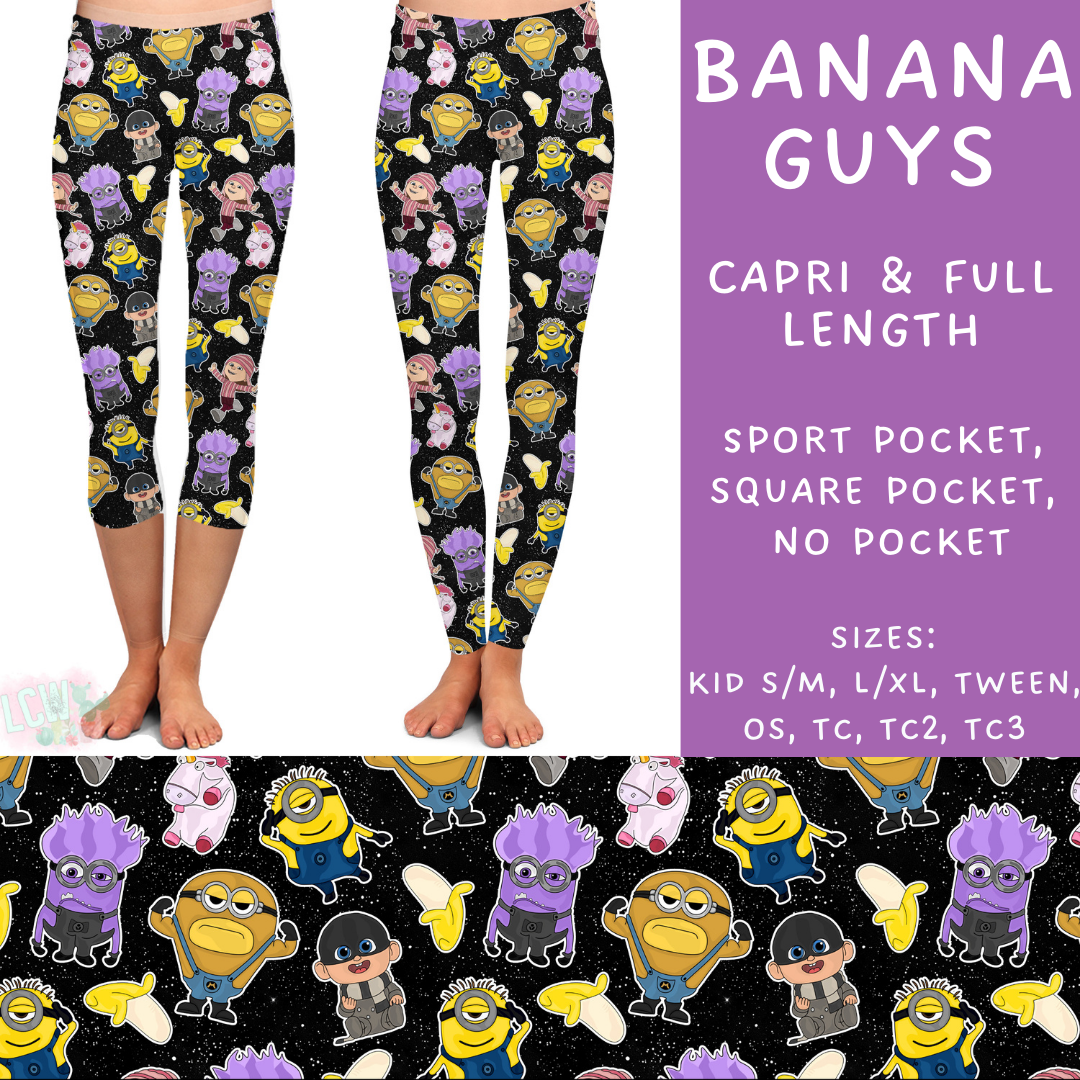 Batch #247 - Cool Characters 6 - Closes 12/2 - ETA late Jan - Banana Guys Full and Capri Length Leggings