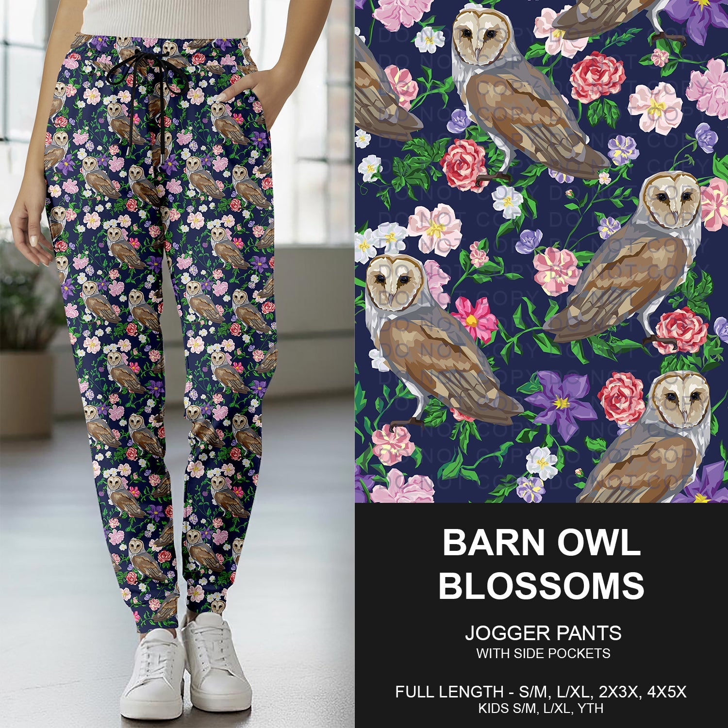 B262 - Preorder Barn Owl Blossoms Joggers (Closes 11/23. ETA late Jan.)