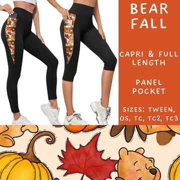 Batch #212 - Magical Fall Sets - Closes 10/8 - ETA mid Nov - Bear Fall Panel Pocket Full and Capri Length Leggings