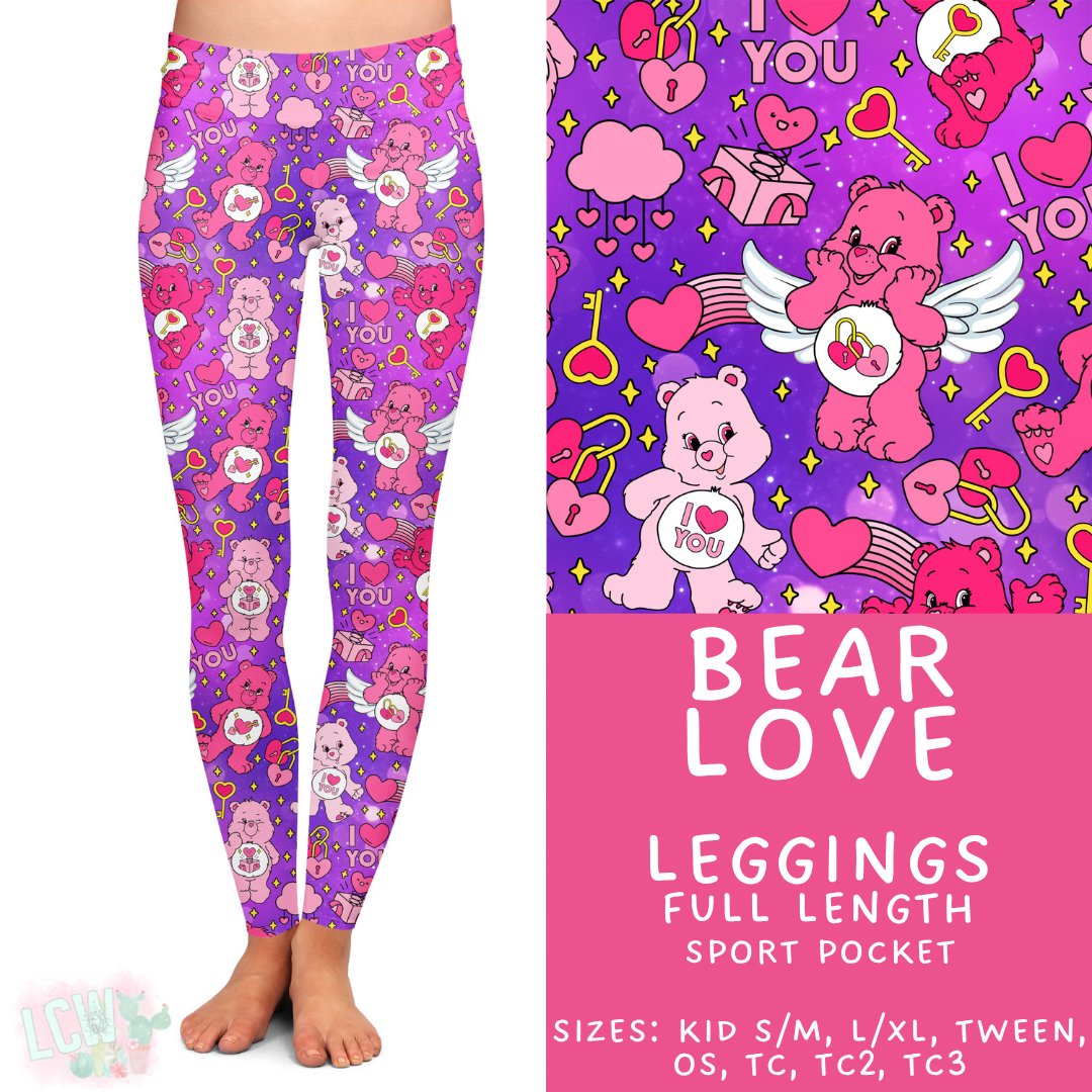 Batch #457 - Magical Character Love Collection - Closes 12/1 - ETA mid Jan - Bear Love Full Length Leggings