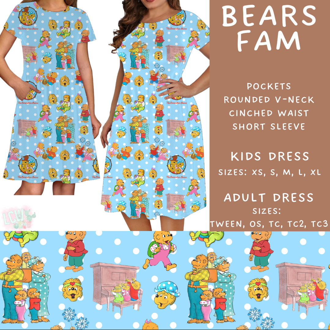 Batch #456 - Storybook Collection 4 - Closes 11/28 - ETA late Jan - Bears Fam Womens & Girls Dresses