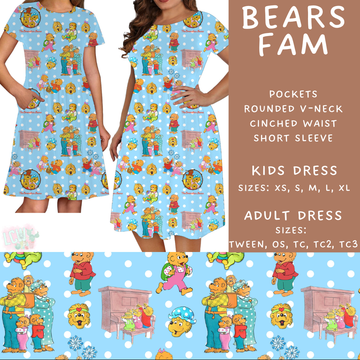 Batch #456 - Storybook Collection 4 - Closes 11/28 - ETA late Jan - Bears Fam Womens & Girls Dresses