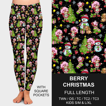 B182 - Preorder Berry Christmas Leggings w/ Pockets (Closes 9/29. ETA late Nov.)